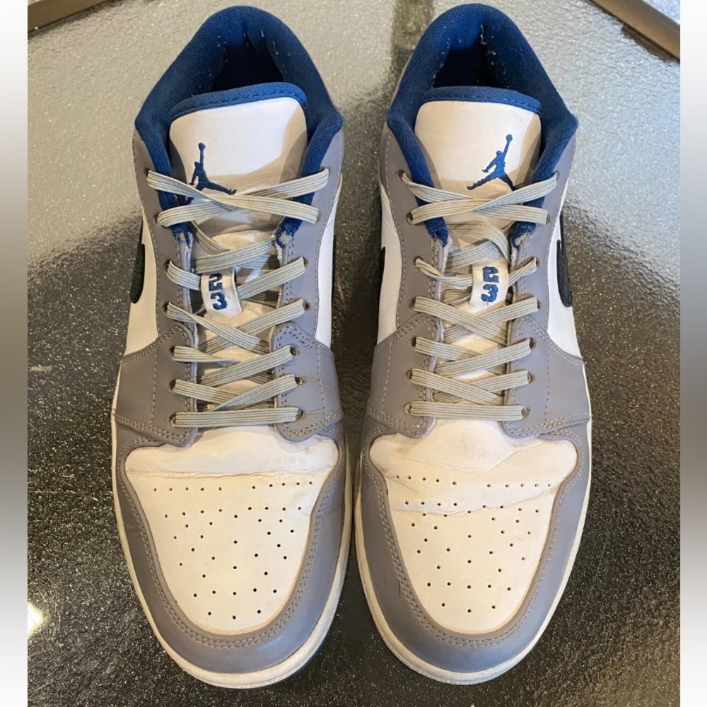Nike Air Jordan 1 Retro Low True Blue Cement Size 11.5 Sneakers